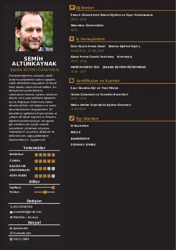 Beden Eğitimi Öğretmeni CV Örnekleri cv indir